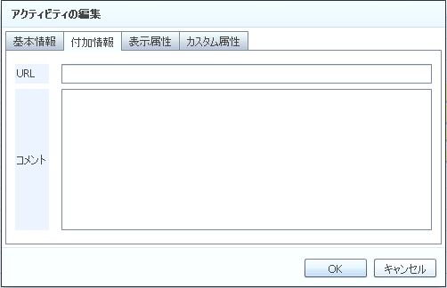 アクティビティの編集（付加情報タブ）