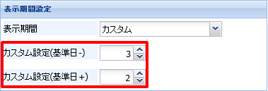 表示期間のカスタム設定